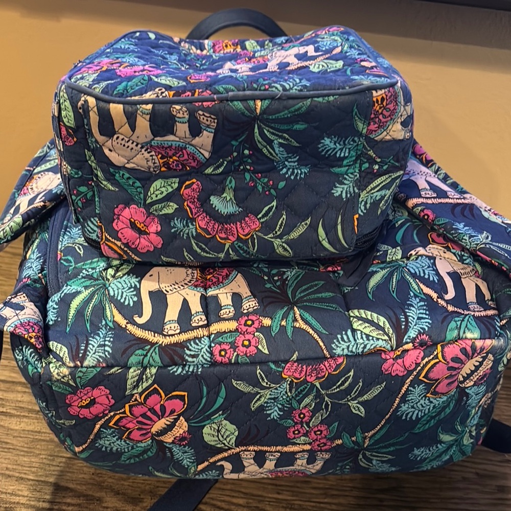 Blue and Pink Tropical Floral Bags Set - Picture 2 of 3